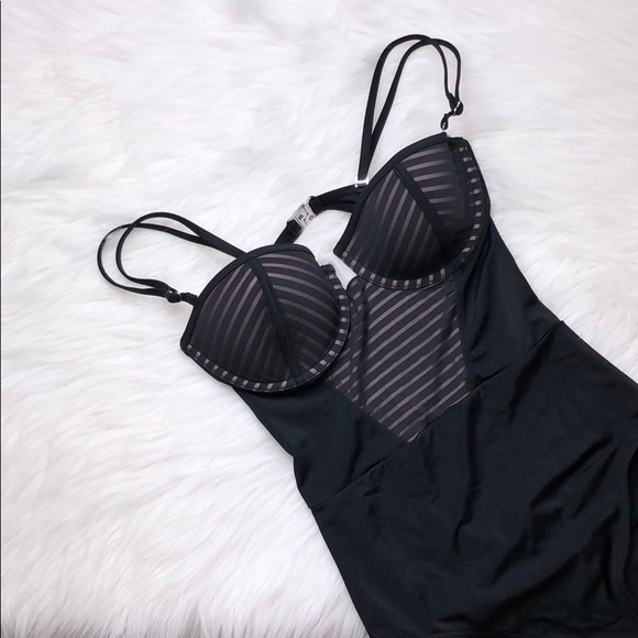 Topshop Other - TOPSHOP BLACK PUSH UP BRA ONE PIECE SWIMSUIT 6